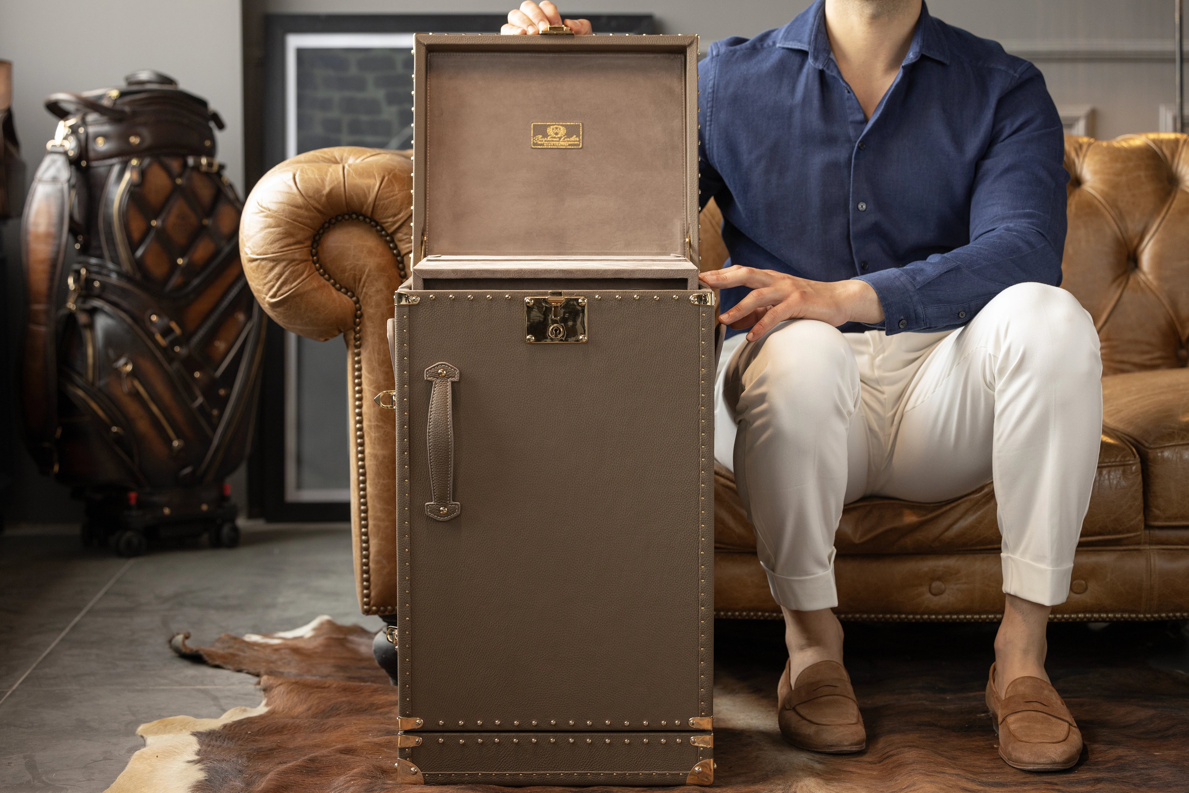 Watch Winder Trunk - Togo Beige