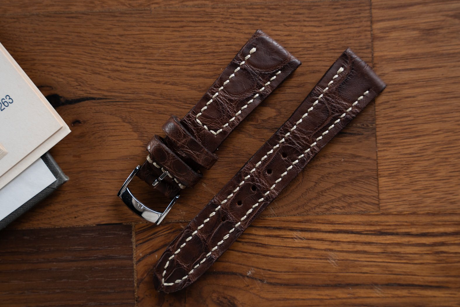 Bosphorus LeatherAlligator Watch Strap - Brown 02 - In Stock!