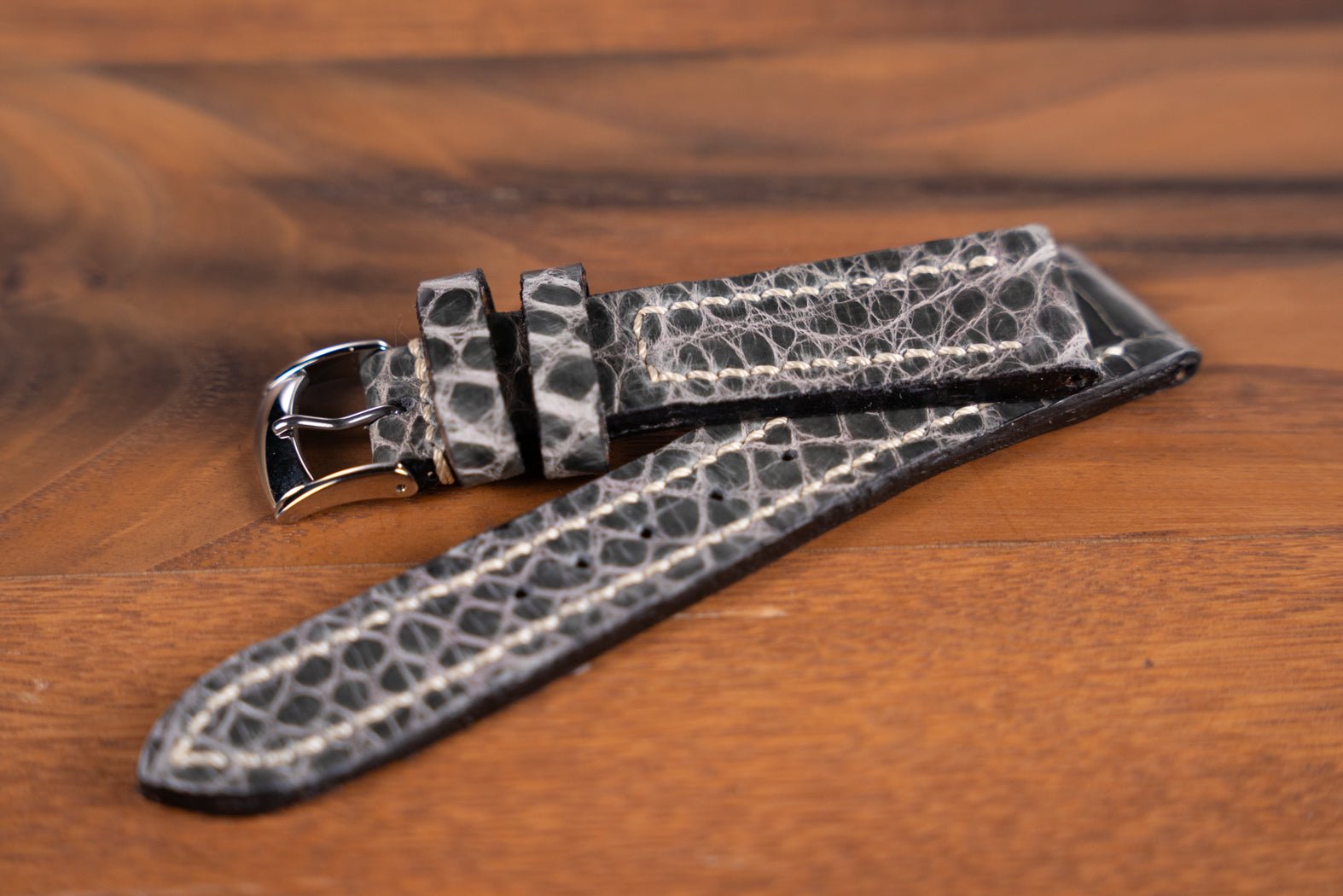 Bosphorus LeatherAlligator Watch Strap - Rock - In Stock!