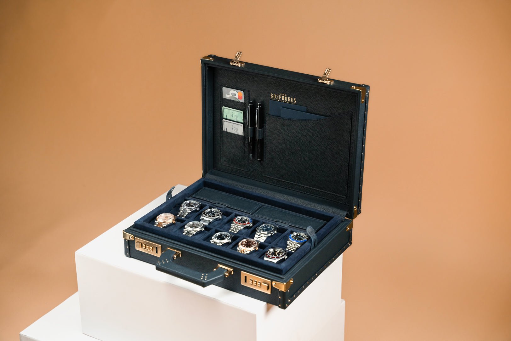 Bosphorus LeatherArtos Watch Case - Master Edition Togo Dark Blue