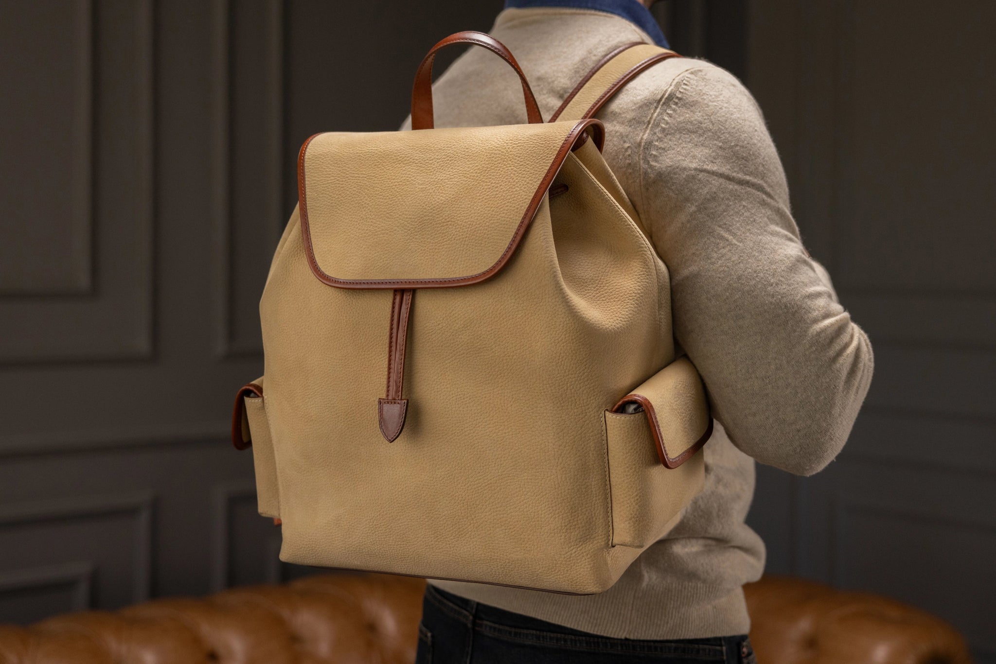 Bosphorus LeatherBackpack - Nubuck Beige