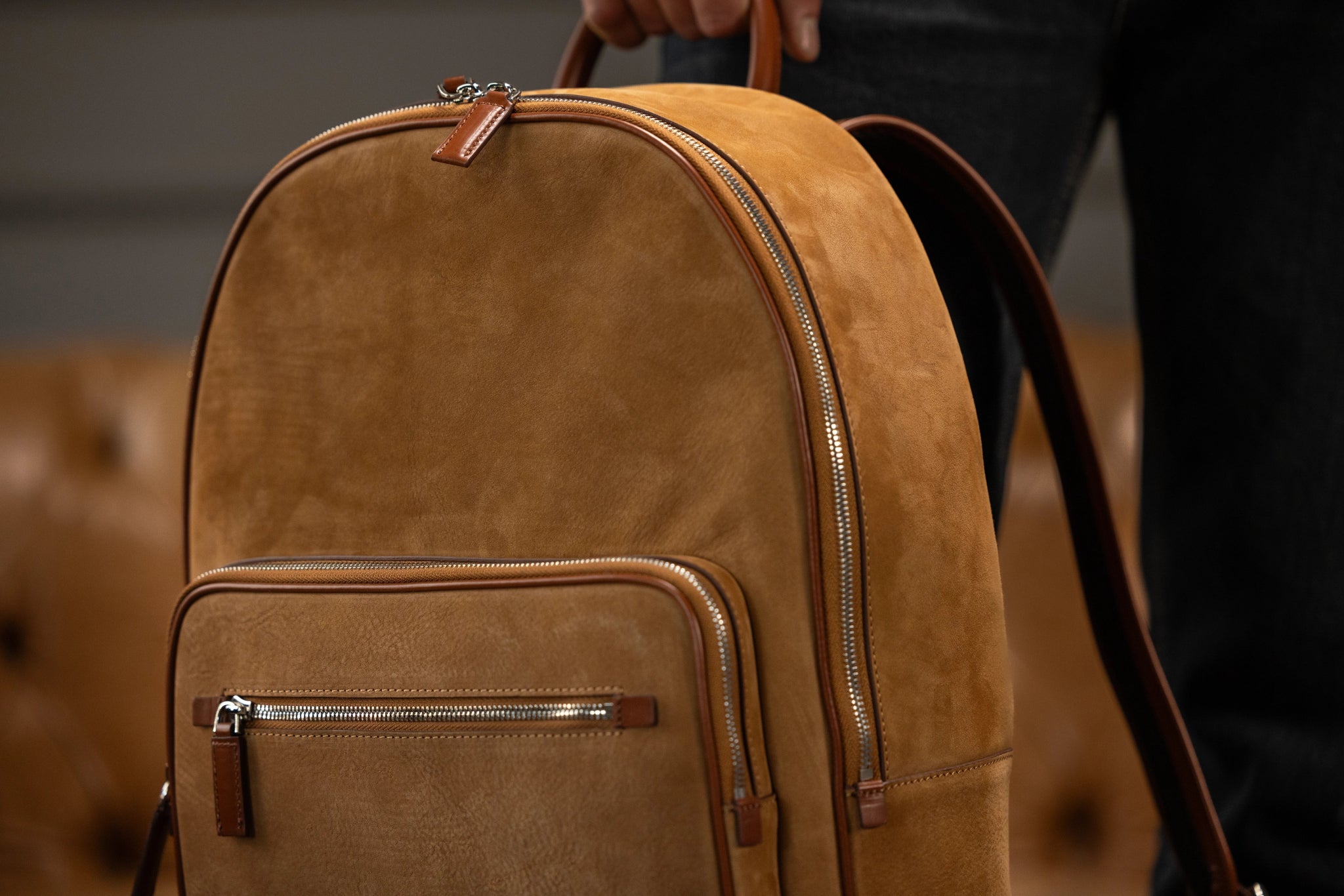 Bosphorus LeatherBackpack - Nubuck Camel