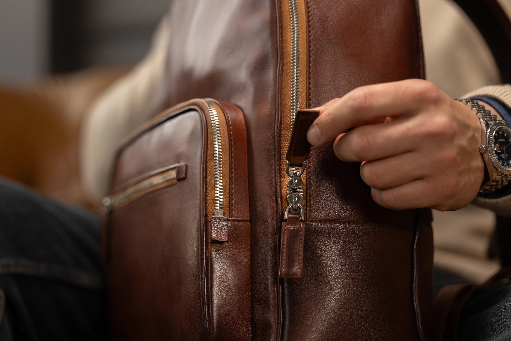 Bosphorus LeatherBackpack - Patina Dark Brown