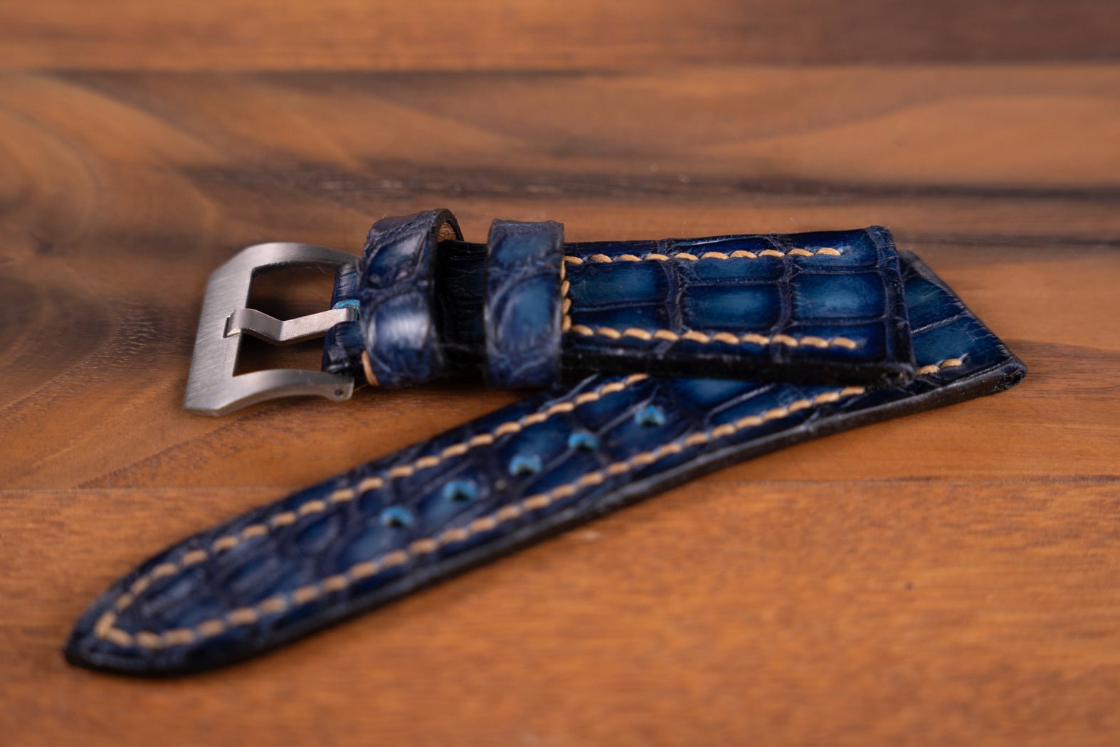 Bosphorus LeatherBosphorus Watch Strap - Alligator Dark Blue