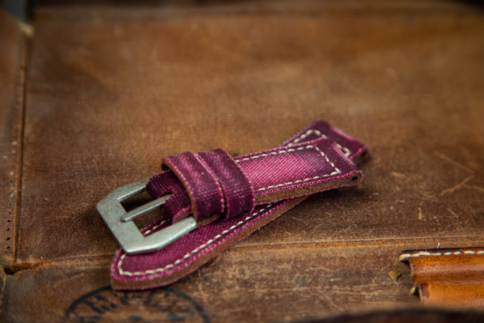 Bosphorus LeatherBosphorus Watch Strap - Canvas Patina Vine Red