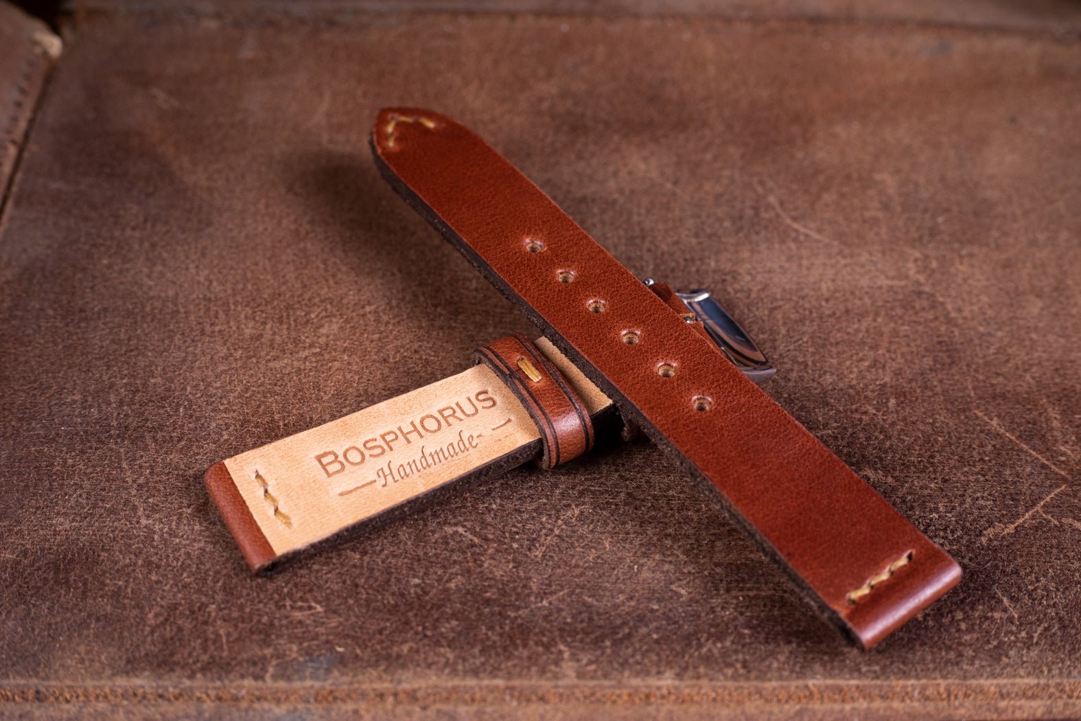 Bosphorus LeatherBosphorus Watch Strap - Natural Sangria