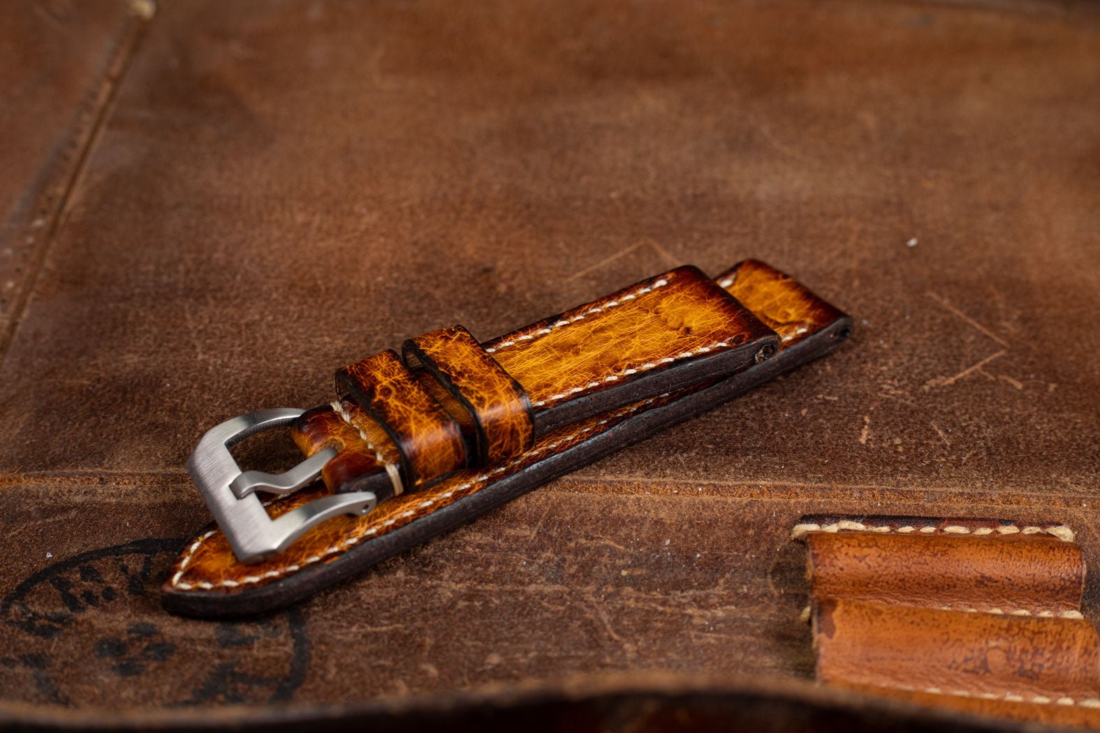 Bosphorus LeatherBosphorus Watch Strap - Ostrich Patina Brown