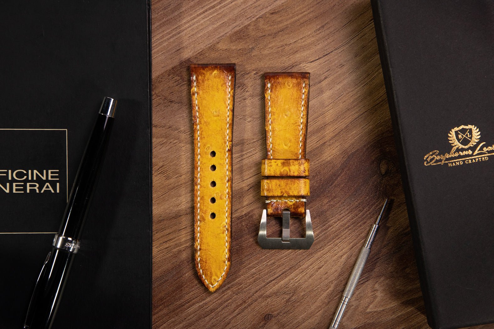 Bosphorus LeatherBosphorus Watch Strap - Ostrich Patina Canary