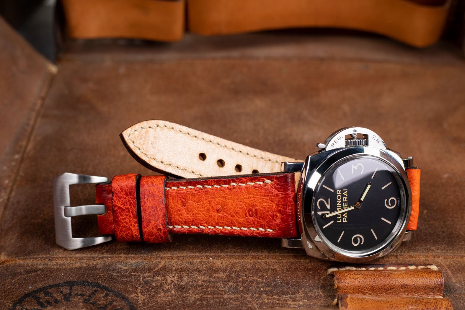 Bosphorus LeatherBosphorus Watch Strap - Ostrich Patina Fire