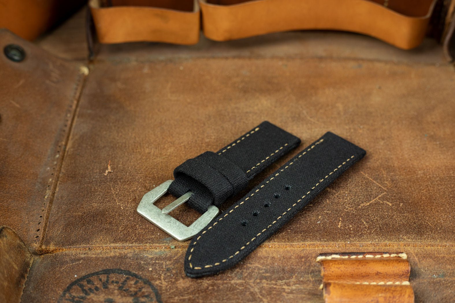 Bosphorus LeatherBosphorus Watch Strap - Rolled Canvas Ink