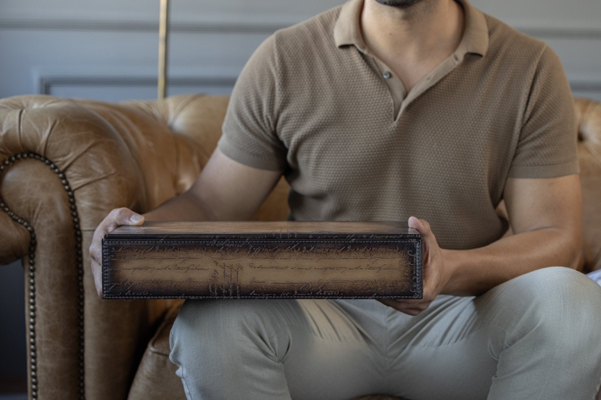 Bosphorus LeatherBosphorus Watch Tray - Parchment Patina Java Brown