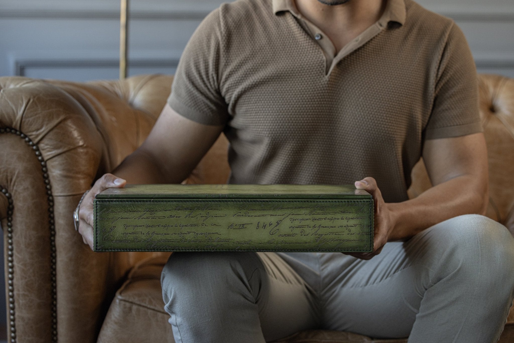 Bosphorus LeatherBosphorus Watch Tray - Parchment Patina Olive Green