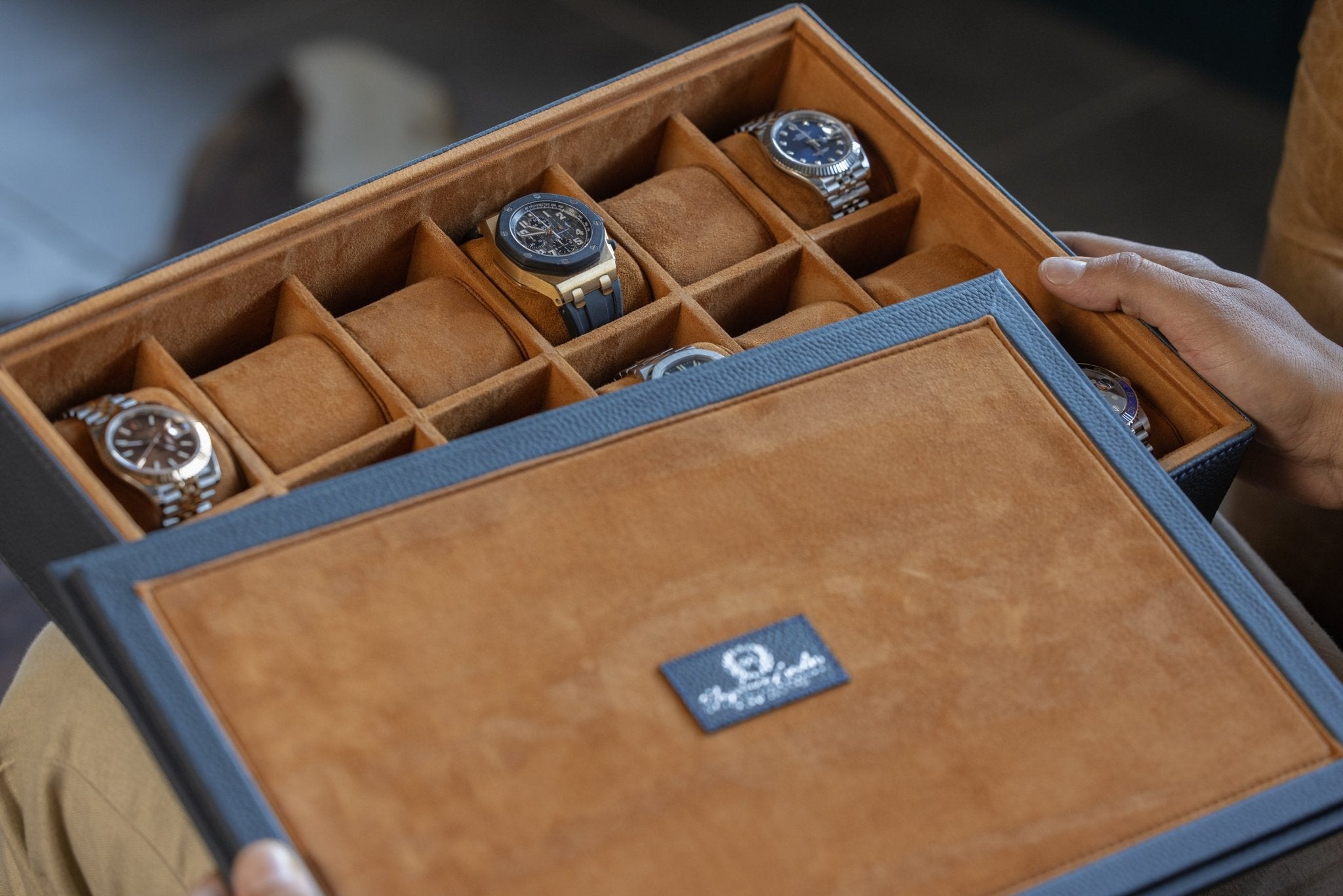 Bosphorus LeatherBosphorus Watch Tray - Togo Navy Blue