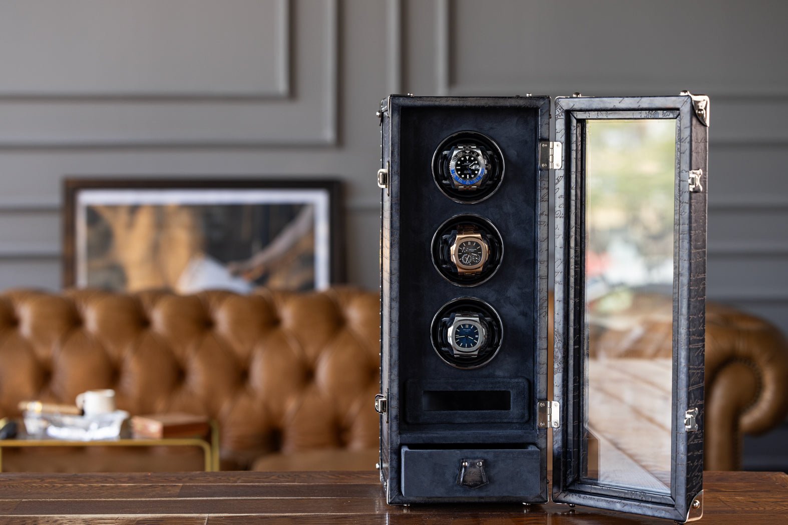 Bosphorus LeatherBosphorus Watch Winder - Parchment Patina Grey