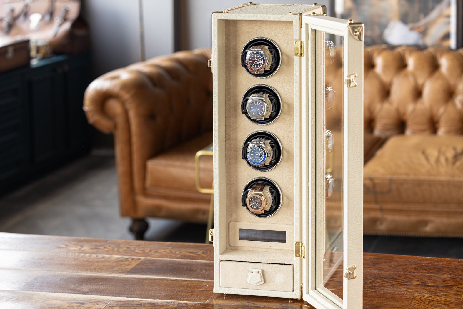 Bosphorus LeatherBosphorus Watch Winder - Togo Light Cream