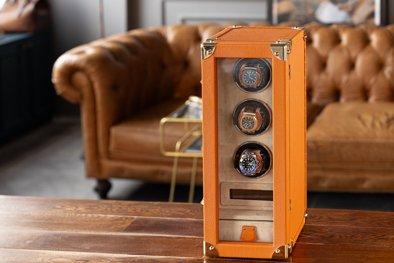 Bosphorus LeatherBosphorus Watch Winder - Togo Orange