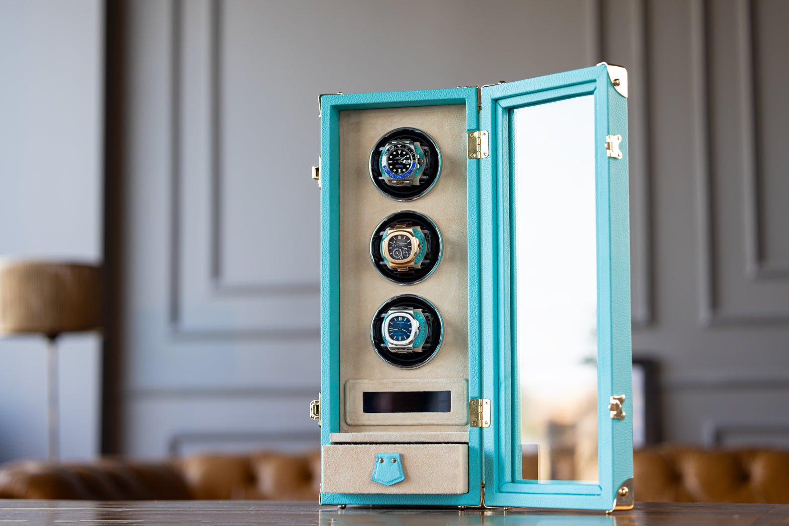 Bosphorus LeatherBosphorus Watch Winder - Togo Tiffany Blue