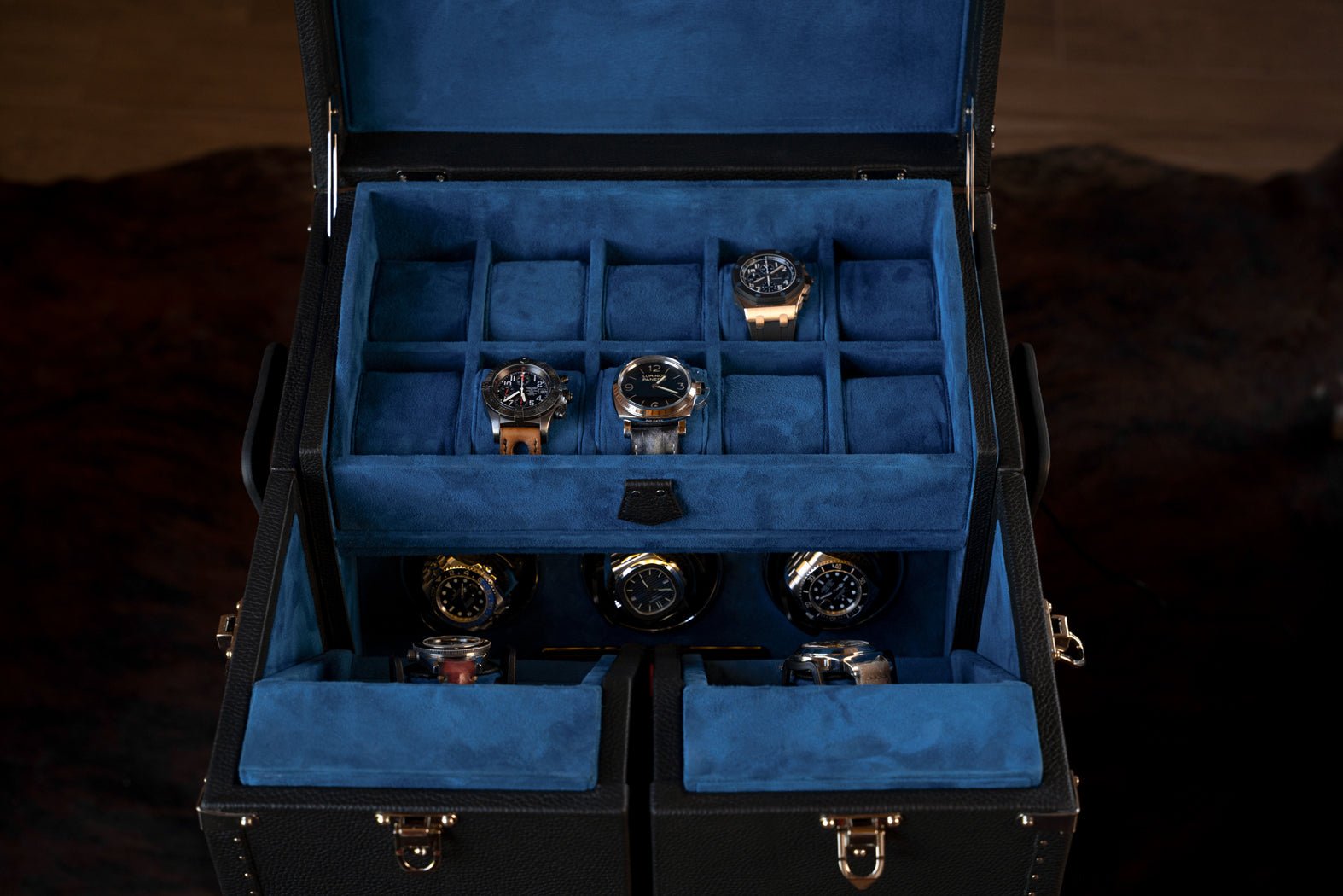 Bosphorus LeatherBosphorus Watch Winder Trunk - Togo Black