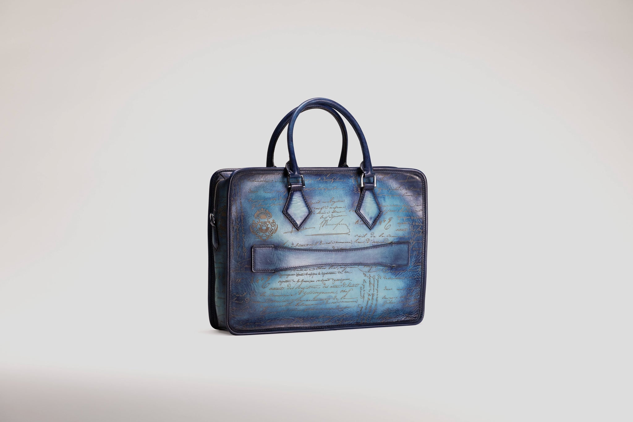 Bosphorus LeatherBriefcase - Parchment Patina Sky Blue