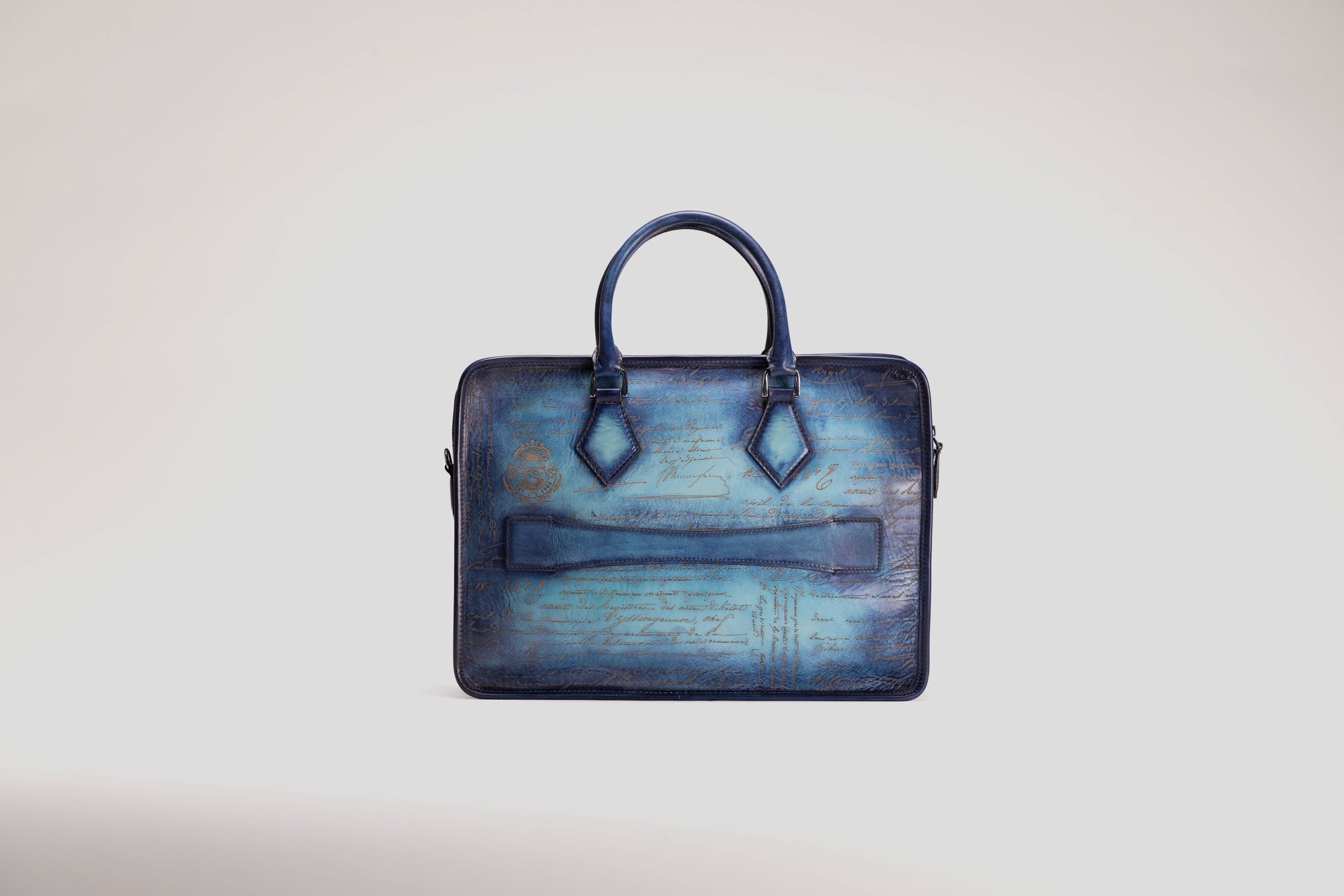 Bosphorus LeatherBriefcase - Parchment Patina Sky Blue