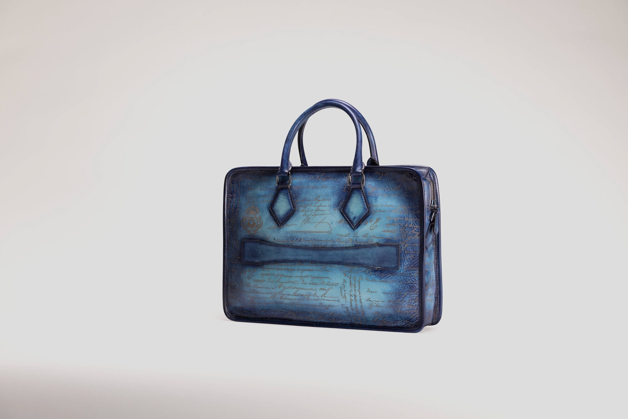 Bosphorus LeatherBriefcase - Parchment Patina Sky Blue