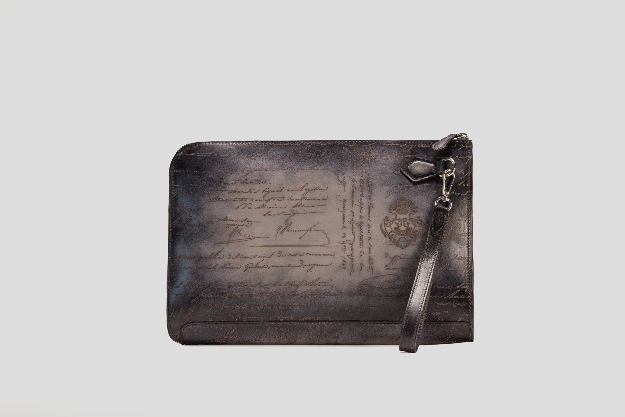 Bosphorus LeatherClutch - Parchment Patina Grey