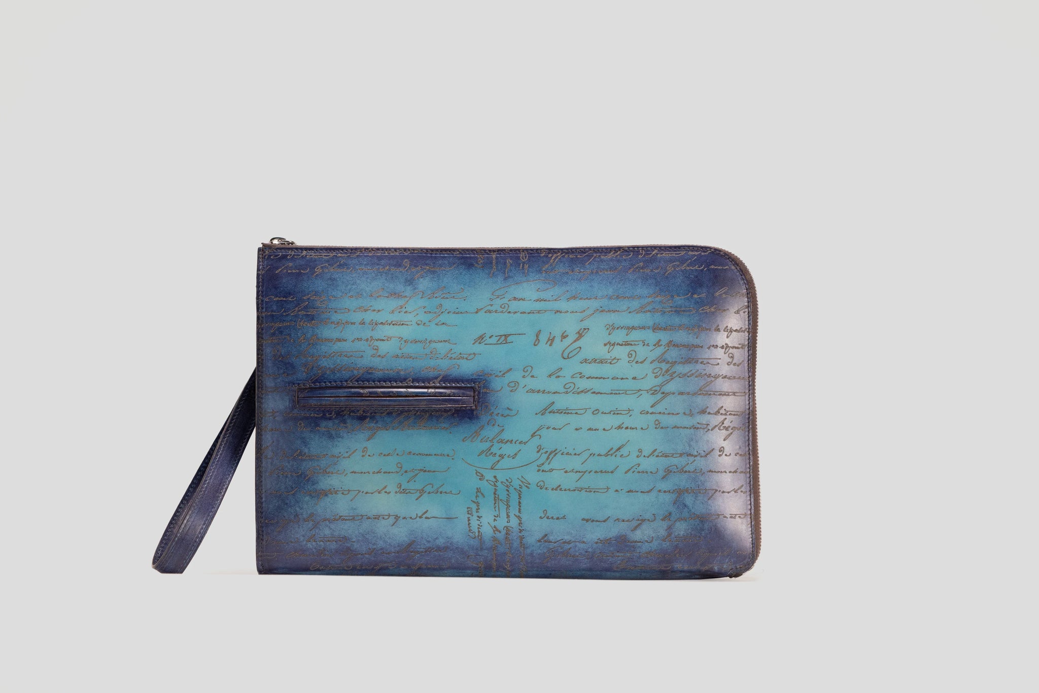 Bosphorus LeatherClutch - Parchment Patina Sky Blue