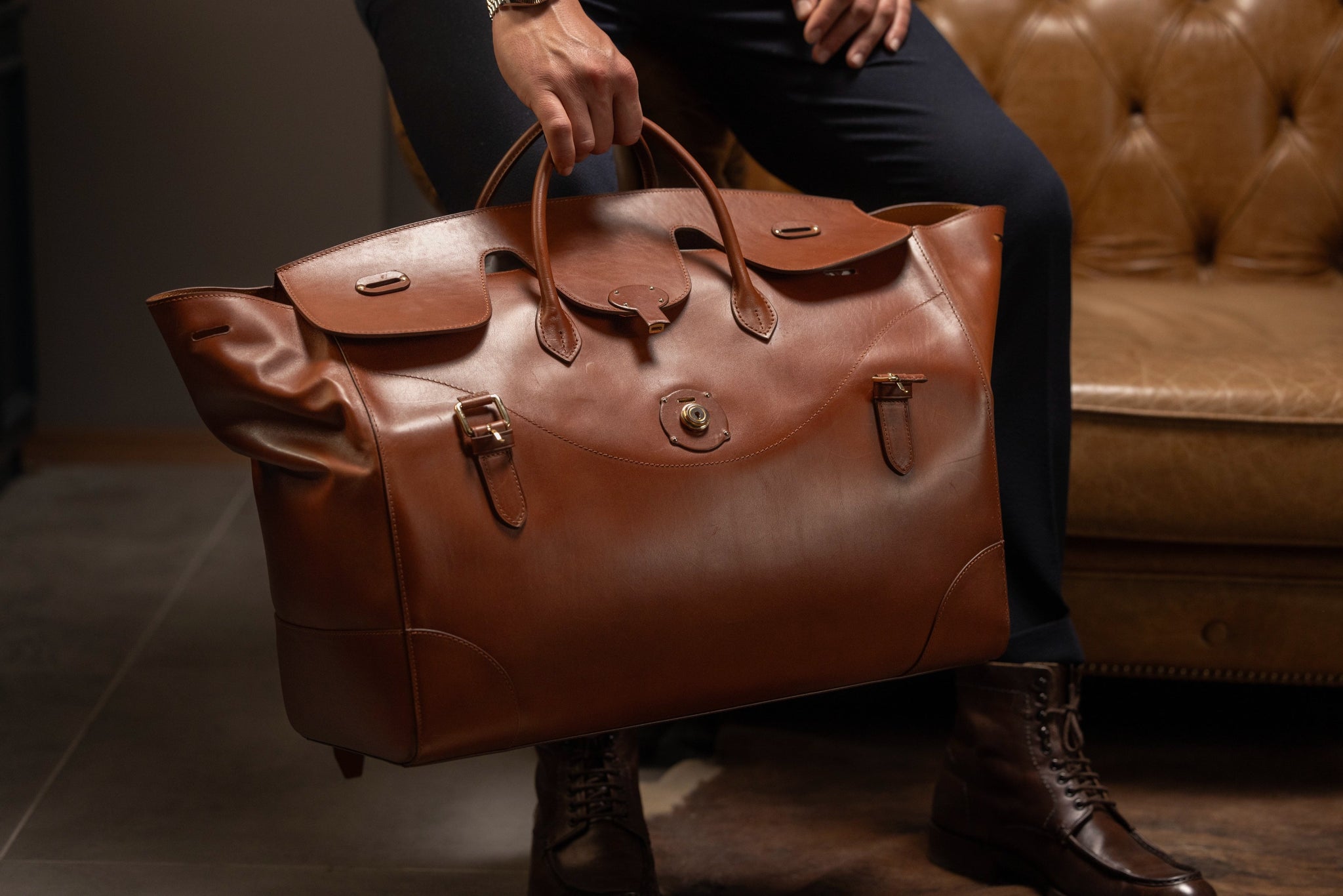 Bosphorus LeatherDuffle Bag - Barenia Patina