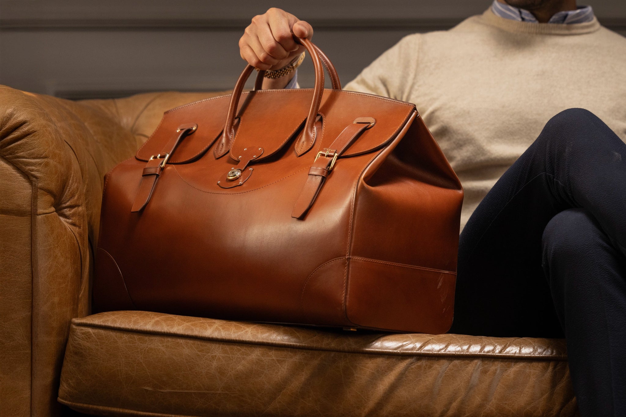 Bosphorus LeatherDuffle Bag - Barenia Patina