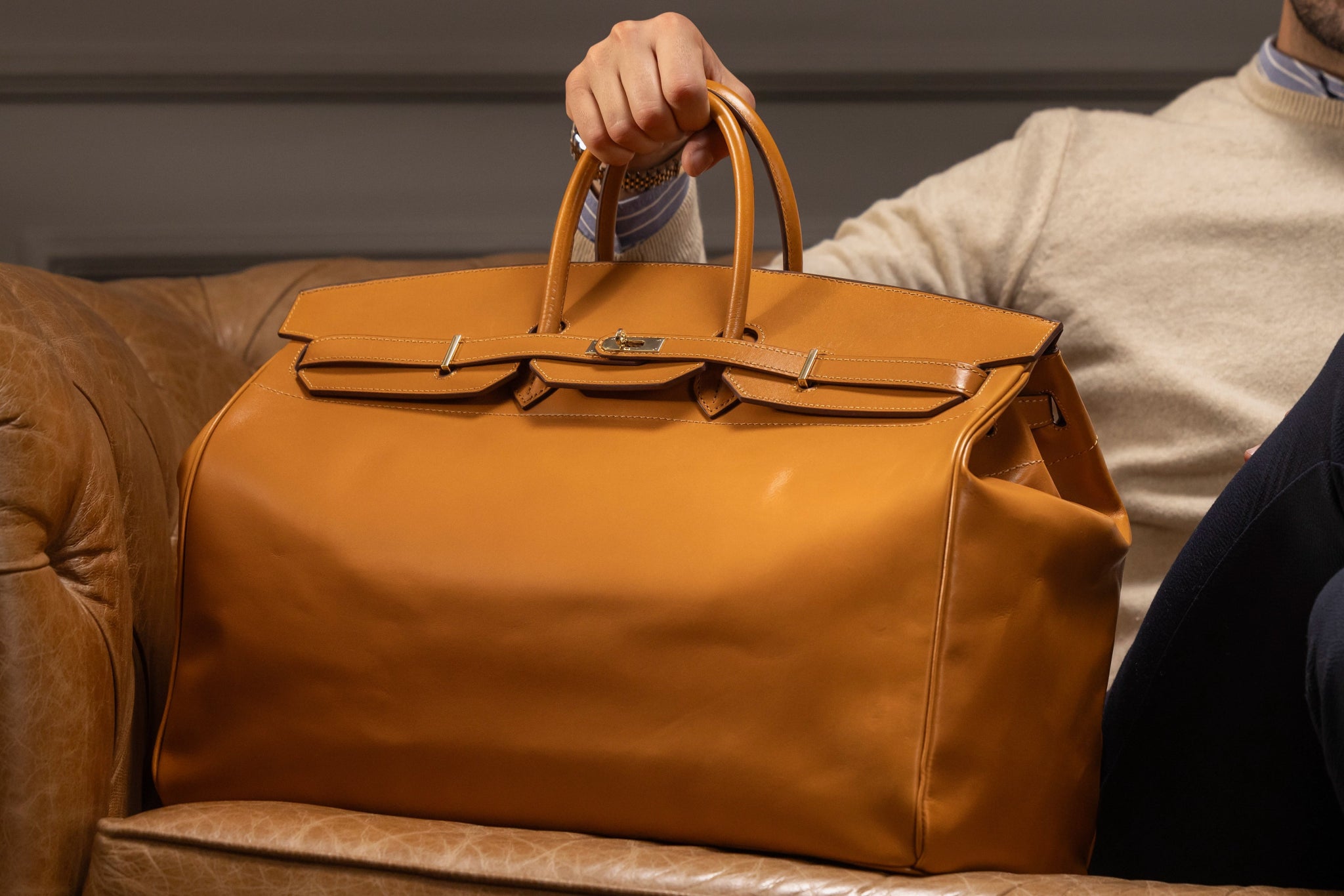 Bosphorus LeatherDuffle Bag - Mustard