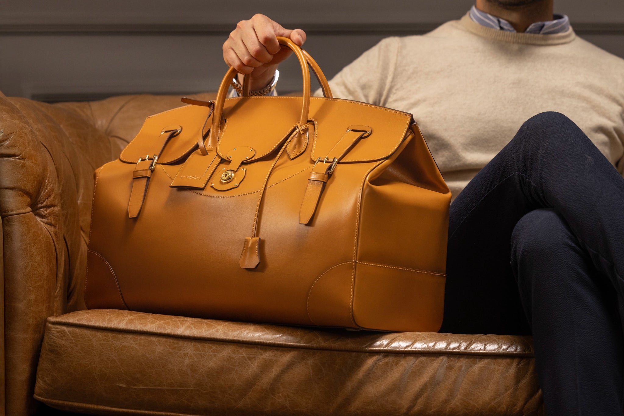 Bosphorus LeatherDuffle Bag - Mustard