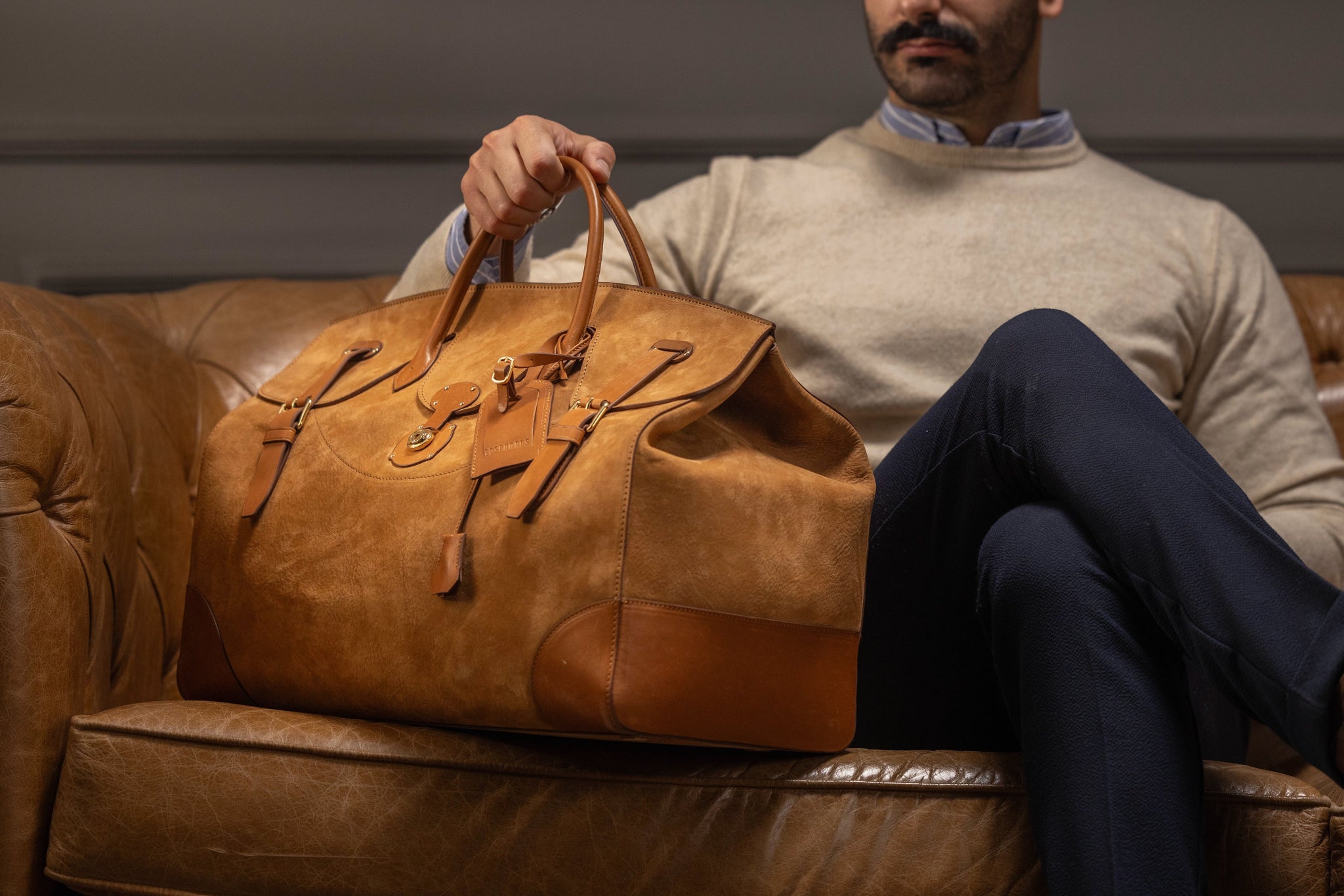 Bosphorus LeatherDuffle Bag - Nubuck Camel