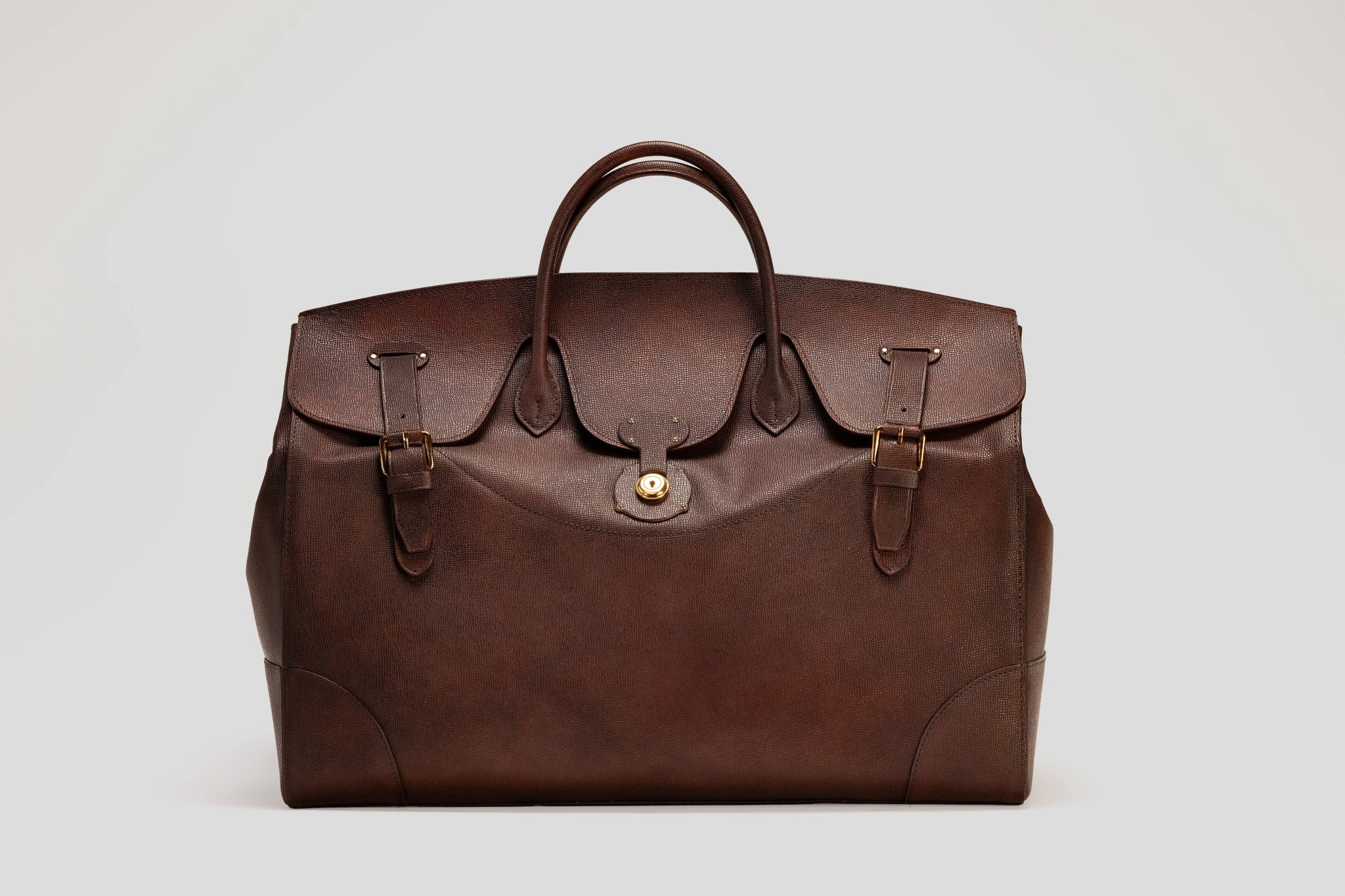 Bosphorus LeatherDuffle Bag - Patina Saffiano Brown