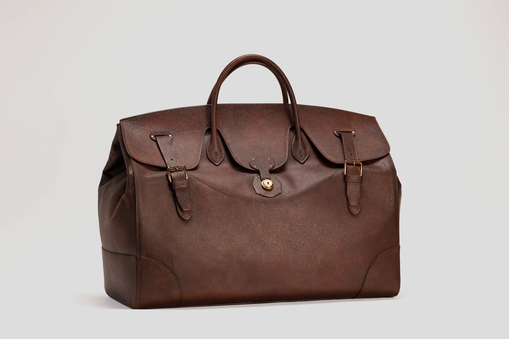 Bosphorus LeatherDuffle Bag - Patina Saffiano Brown