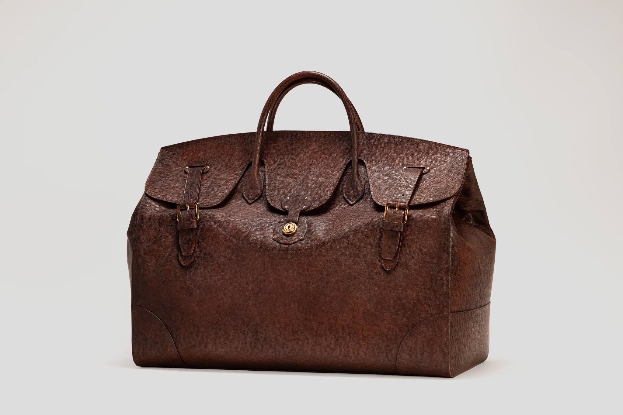 Bosphorus LeatherDuffle Bag - Patina Saffiano Brown