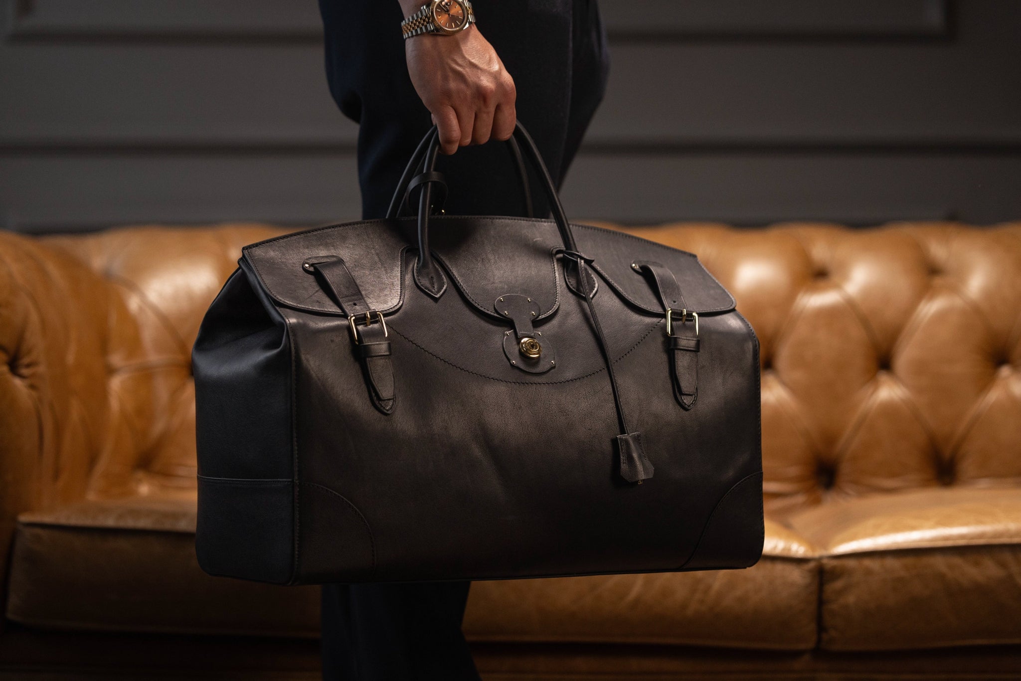 Bosphorus LeatherDuffle Bag - Soft Black