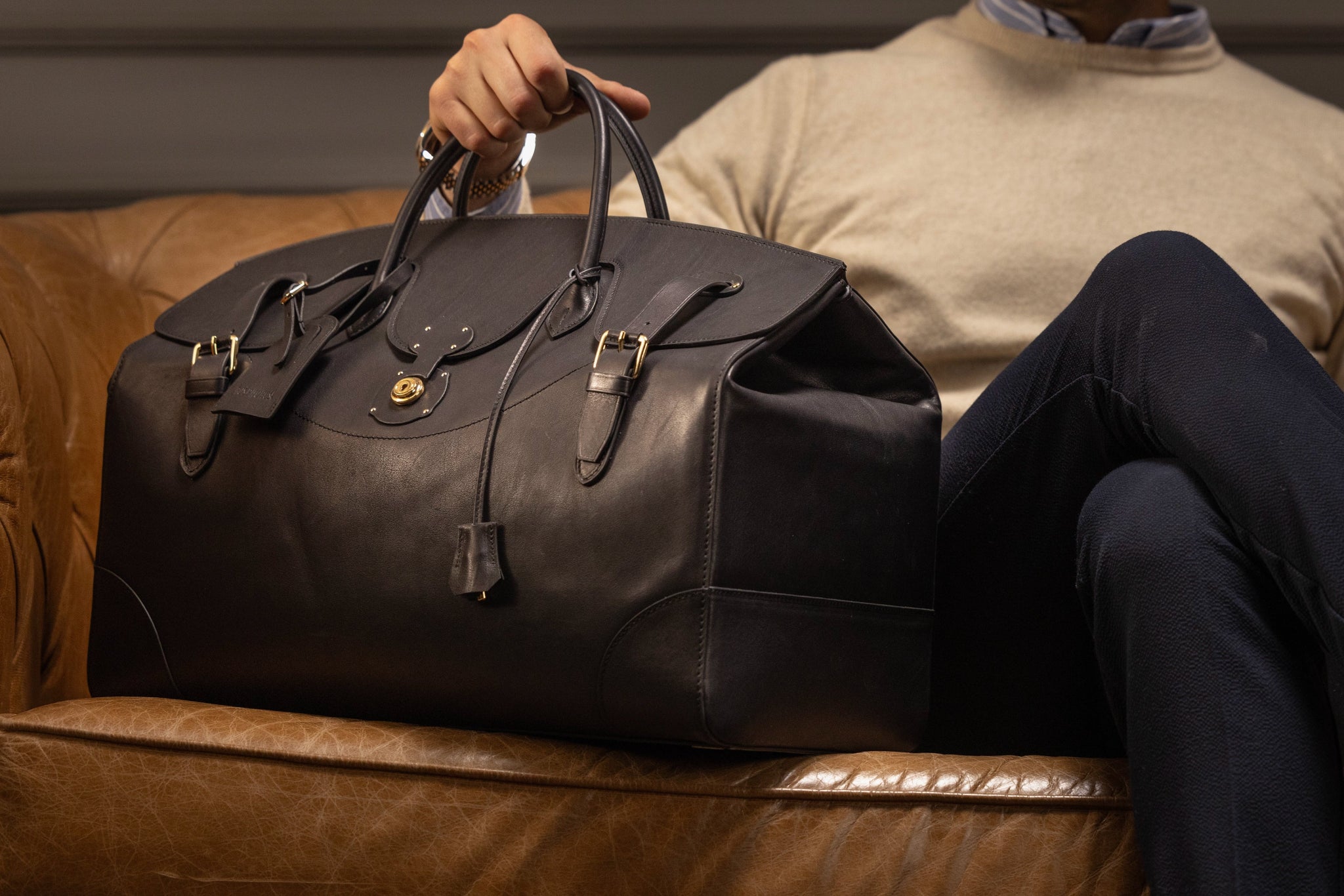 Bosphorus LeatherDuffle Bag - Soft Black