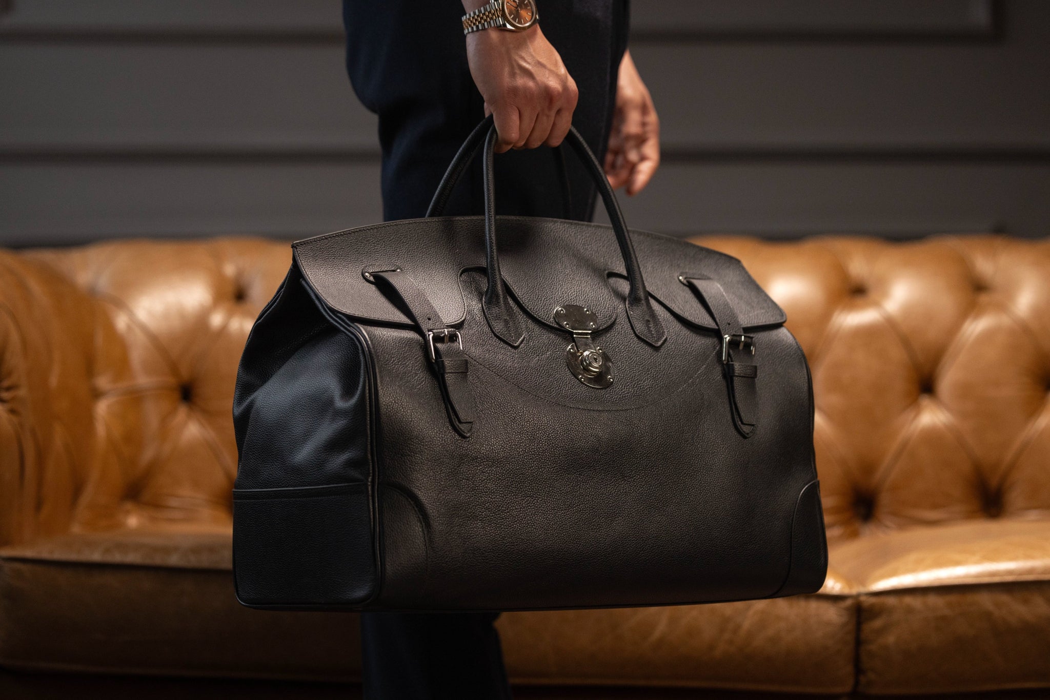 Bosphorus LeatherDuffle Bag - Textured Black