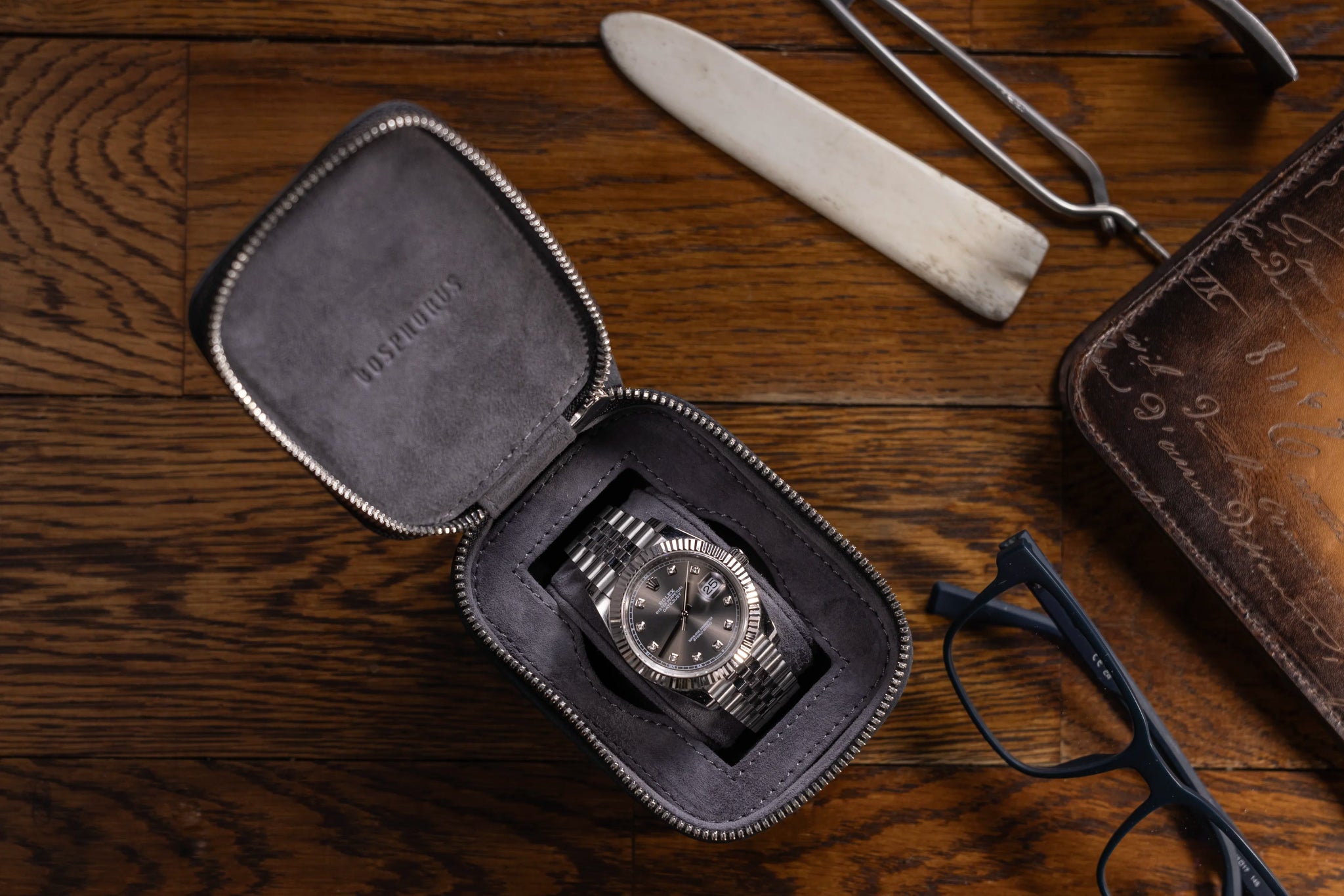 Bosphorus LeatherEphesus Watch Case - Nubuck Black