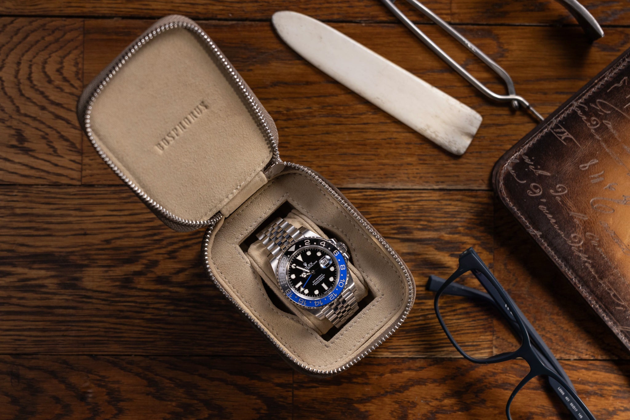 Bosphorus LeatherEphesus Watch Case - Nubuck Brown