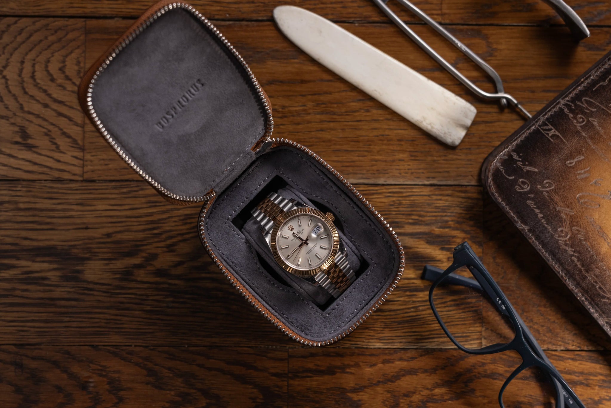 Bosphorus LeatherEphesus Watch Case - Patina Brown