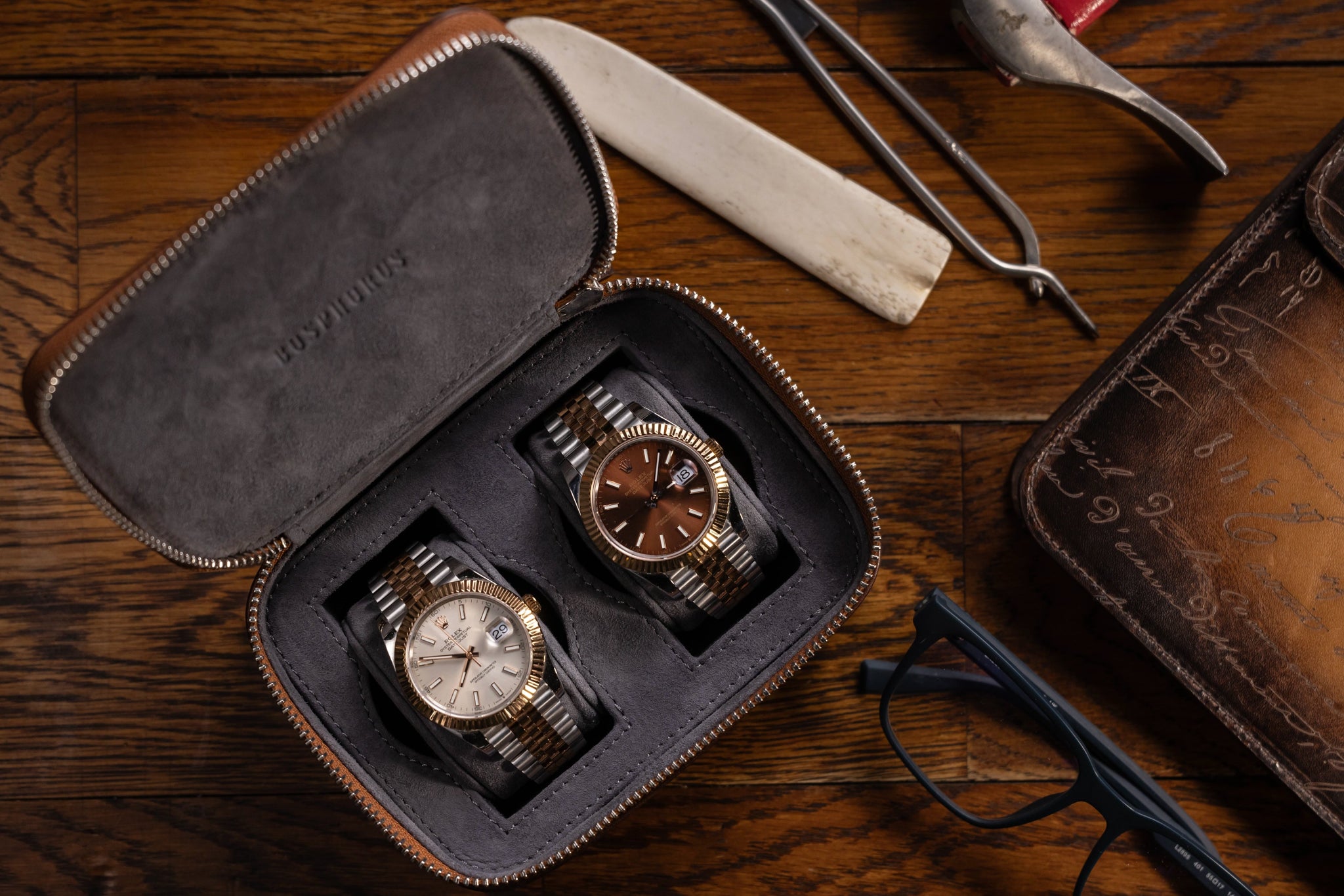 Bosphorus LeatherEphesus Watch Case - Patina Brown