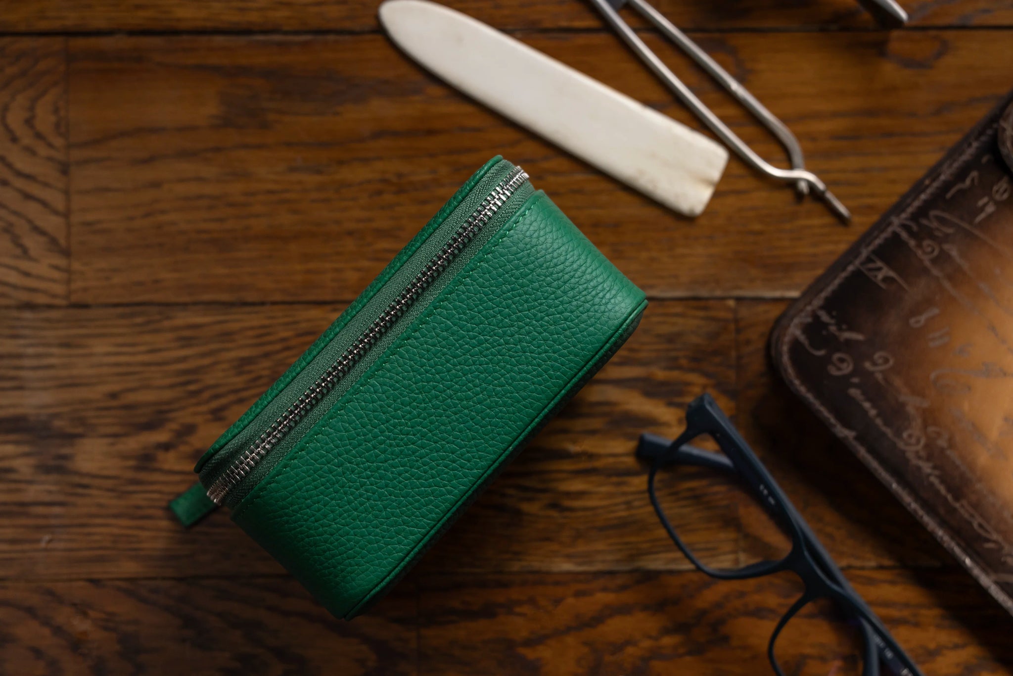 Bosphorus LeatherEphesus Watch Case - Togo Green