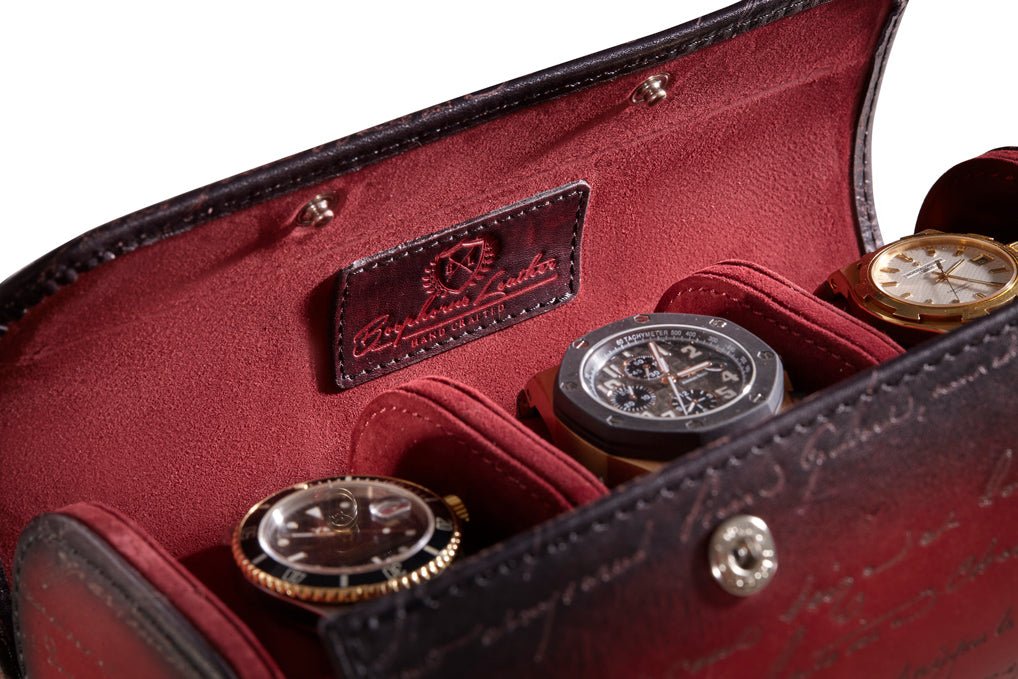 Bosphorus LeatherGalata - Parchment Patina Red Watch Roll