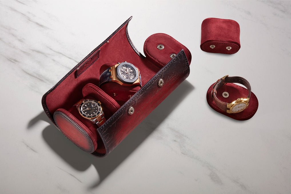 Bosphorus LeatherGalata - Parchment Patina Red Watch Roll