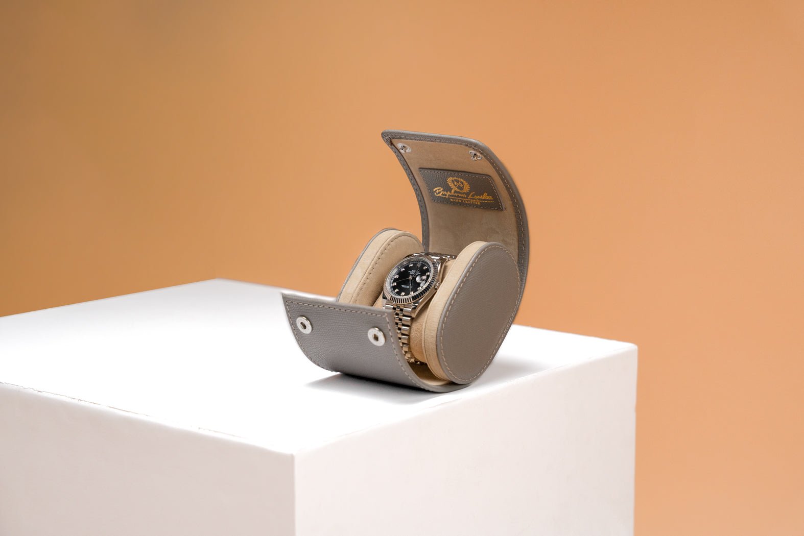Bosphorus LeatherGalata Saffiano Grey Watch Roll For 1 Watch