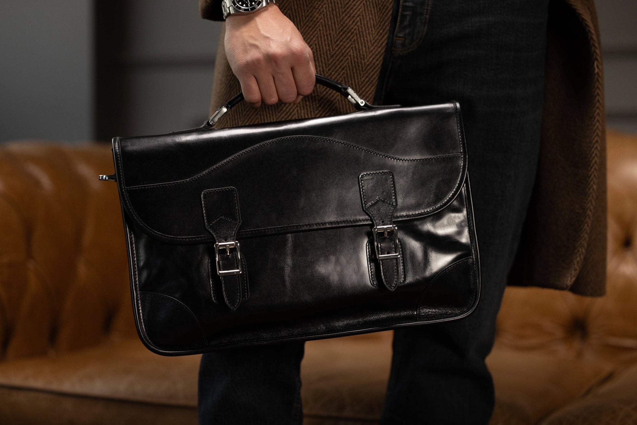 Bosphorus LeatherMessenger Bag - Black