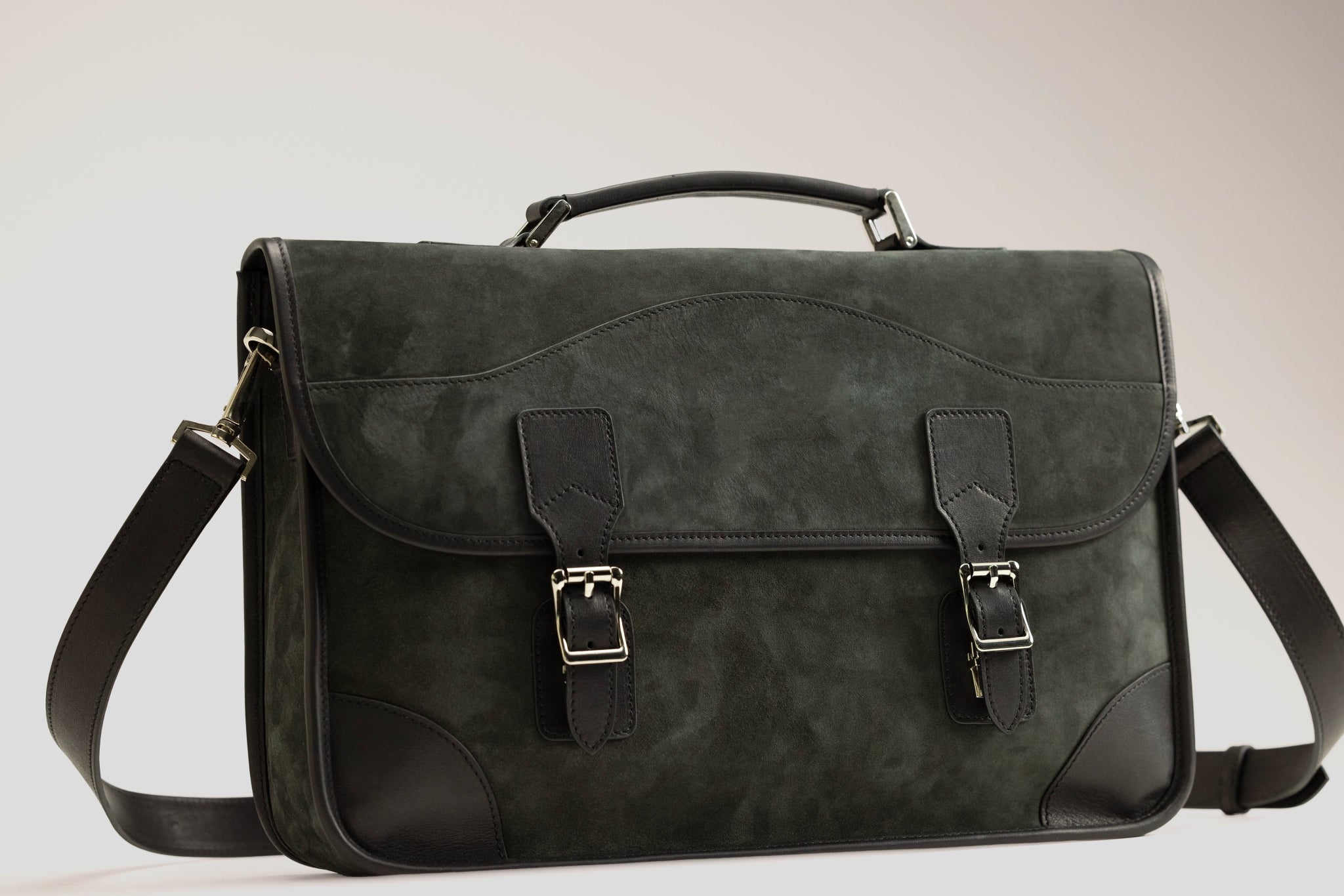 Bosphorus LeatherMessenger Bag - Nubuck Black