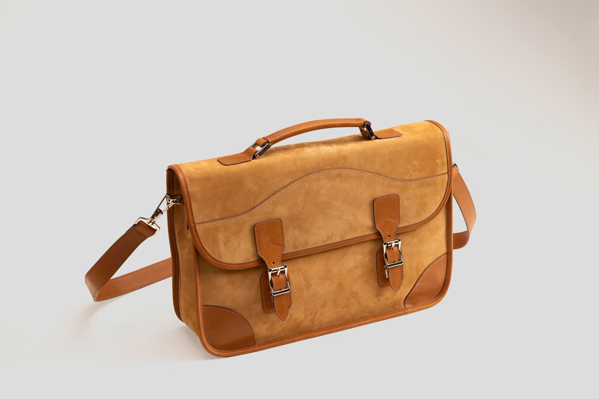 Bosphorus LeatherMessenger Bag - Nubuck Camel