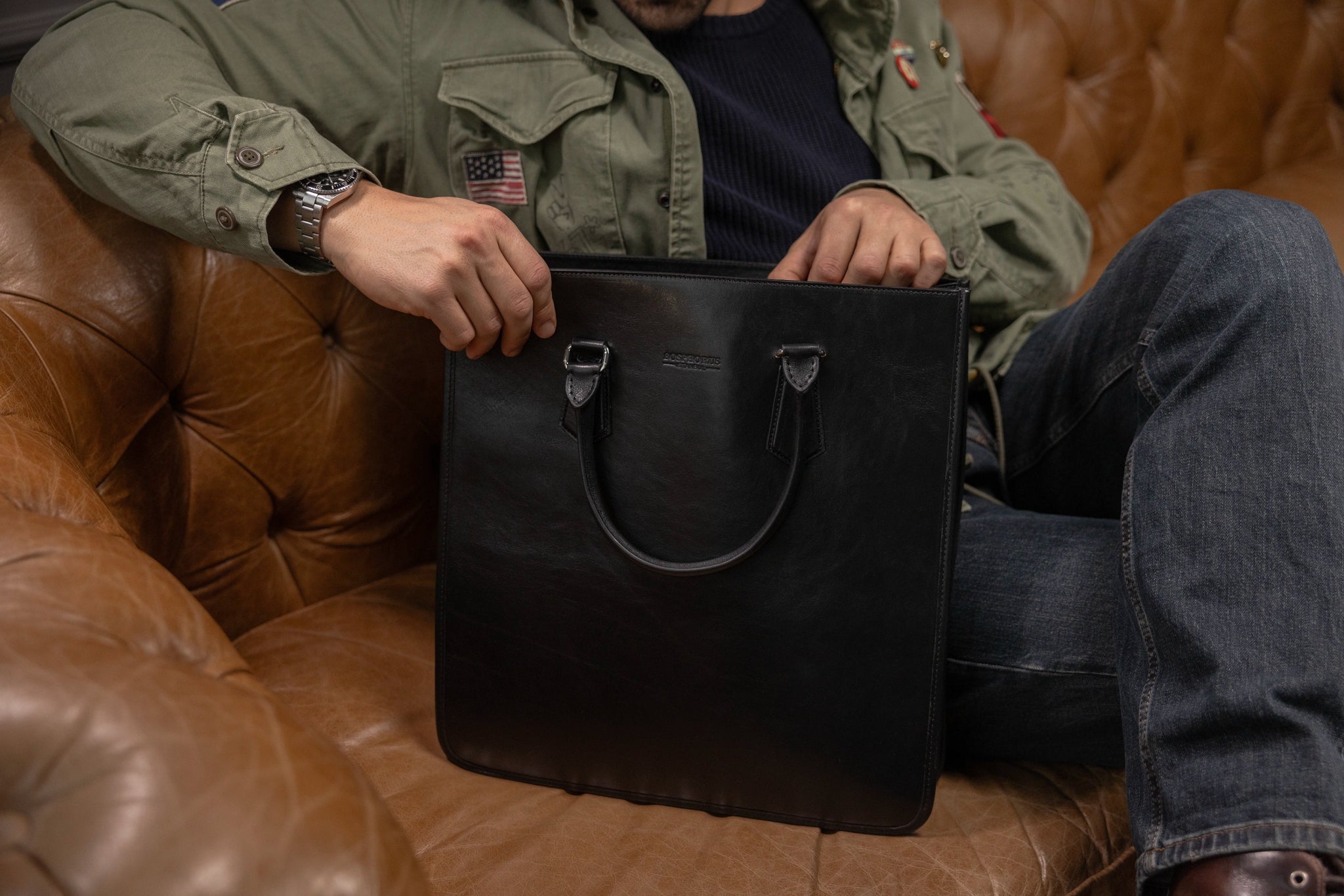 Bosphorus LeatherTote - Silky Black